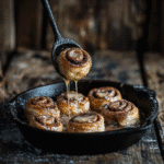Sourdough Discard Cinnamon Roll Bites: A Cozy, Waste-Free Treat 11 Sourdough discard cinnamon roll bites in cast iron skillet