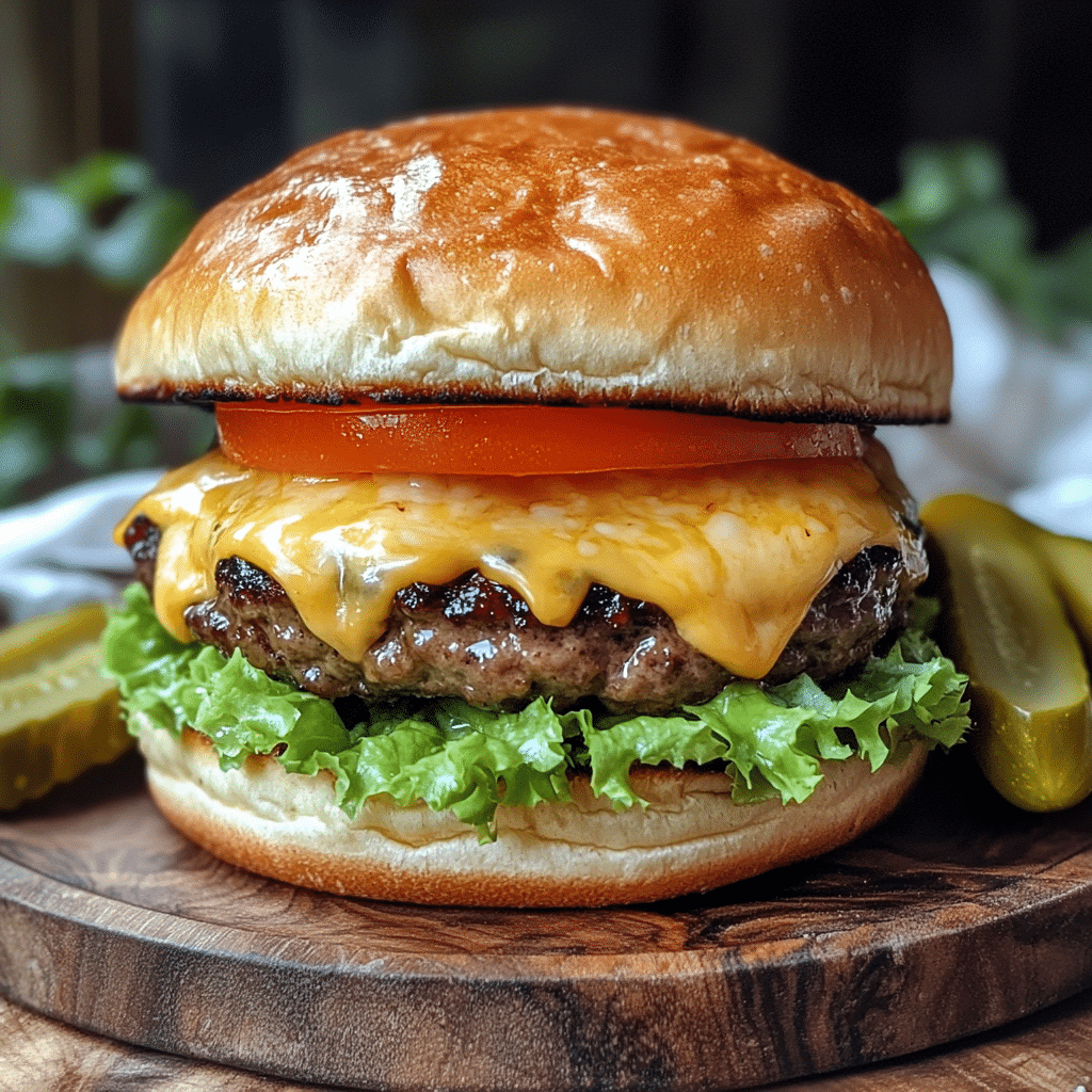 Sourdough Hamburger Buns: Soft, Flavorful, and Easy to Master 7 Burger in sourdough hamburger bun with lettuce and cheese