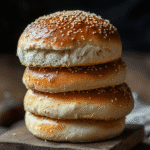 Sourdough Hamburger Buns: Soft, Flavorful, and Easy to Master 8 Stack of sliced sourdough hamburger buns