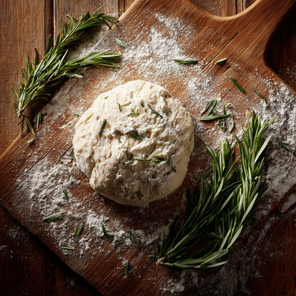 Rosemary Bagels Recipe: Sourdough Discard with Big Flavor 9 Kneaded rosemary bagel dough resting